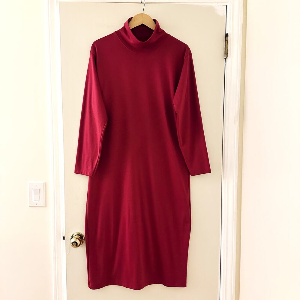 LL Bean Turtleneck Midi Dress Sz L